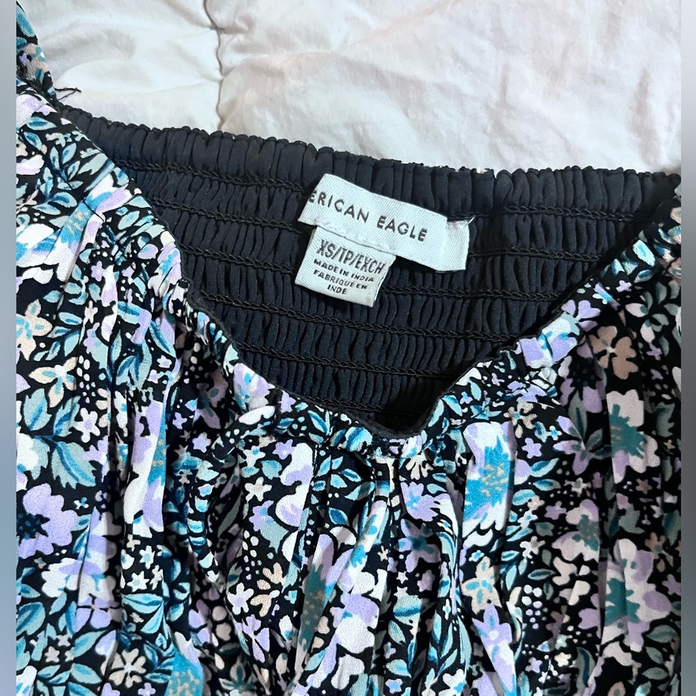 American Eagle Outfitters Floral Dress - Black, Blue, Purple
